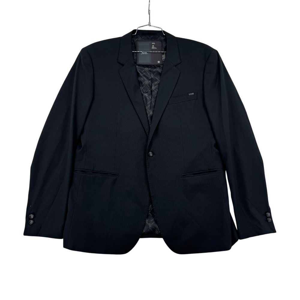 G-Star Raw 3301 Pinstripe Blazer Men XXL Black Excellent Two-Button Jacket